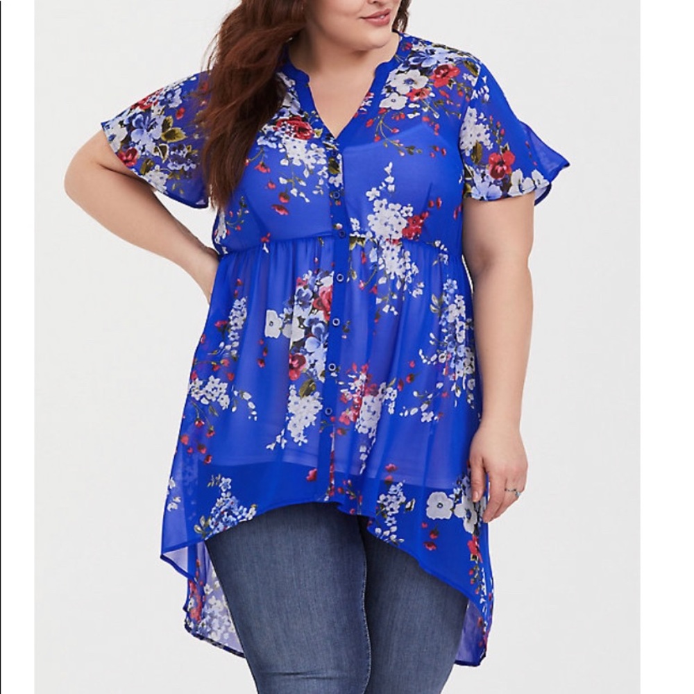 Torrid Chiffon Hi-Lo Tunic Top